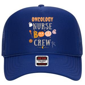 Halloween Oncology Nurse Boo Crew Cute Gift High Crown Mesh Back Trucker Hat