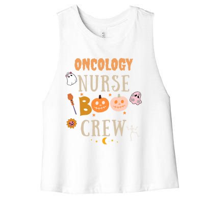 Halloween Oncology Nurse Boo Crew Cute Gift Women's Racerback Cropped Tank