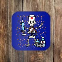 Halloween Orthopedic Nurse Skeleton Scrub Top Costume Gift Coaster