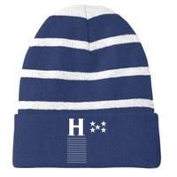 Honduras Soccer Jersey Striped Beanie with Solid Band