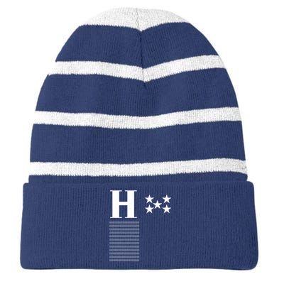 Honduras Soccer Jersey Striped Beanie with Solid Band