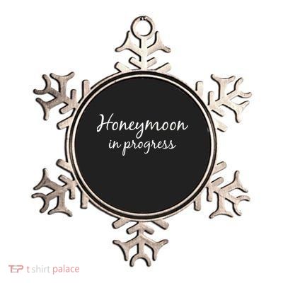 Honeymoon In Progress Metallic Star Ornament