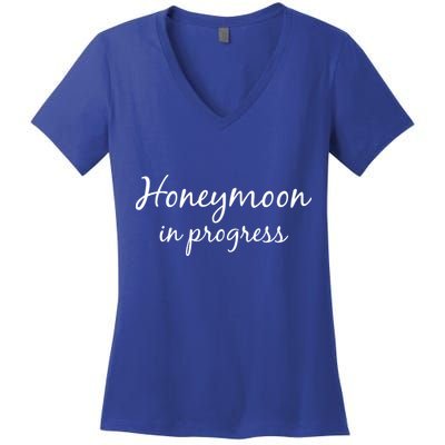 Honeymoon In Progress Women's V-Neck T-Shirt