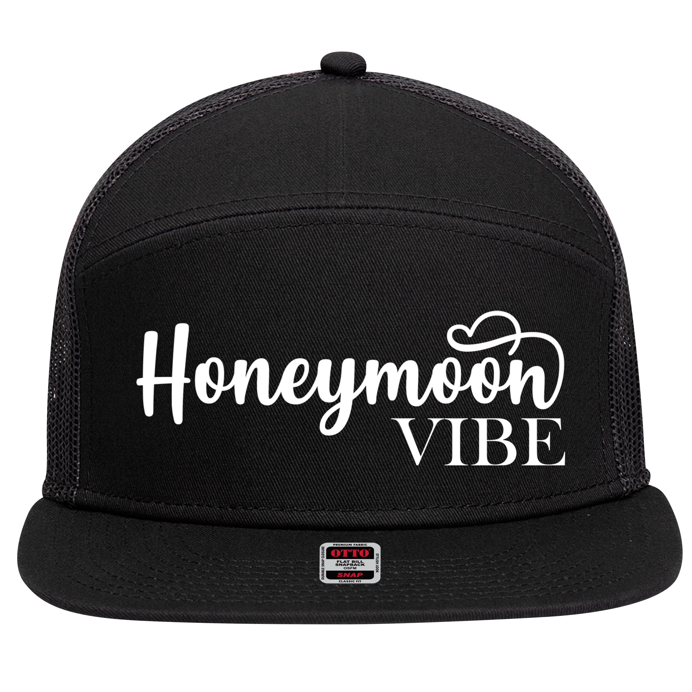 Honeymoon Vibe 7 Panel Mesh Trucker Snapback Hat