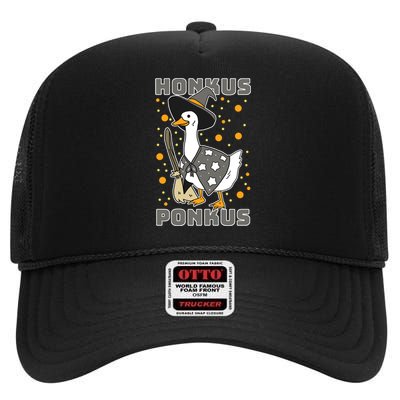 Honkus Ponkus Funny Duck Halloween High Crown Mesh Back Trucker Hat