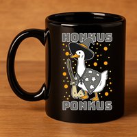 Honkus Ponkus Funny Duck Halloween 11oz C Handle Ceramic Mug