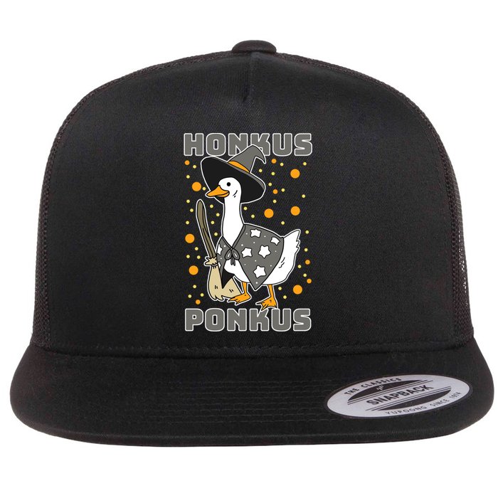 Honkus Ponkus Funny Duck Halloween Flat Bill Trucker Hat