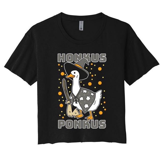Honkus Ponkus Funny Duck Halloween Crop Top