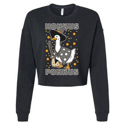 Honkus Ponkus Funny Duck Halloween Cropped Pullover Crew