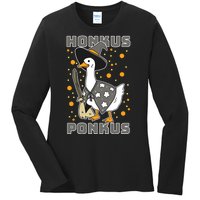 Honkus Ponkus Funny Duck Halloween Ladies Long Sleeve Shirt