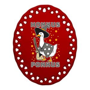 Honkus Ponkus Funny Duck Halloween Ceramic Oval Ornament