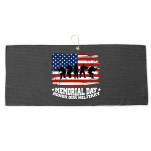 Honor Our Military  Memorial Day Large Microfiber Waffle Golf Towel