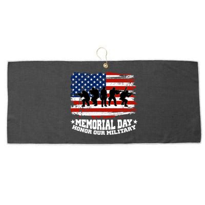 Honor Our Military  Memorial Day Large Microfiber Waffle Golf Towel