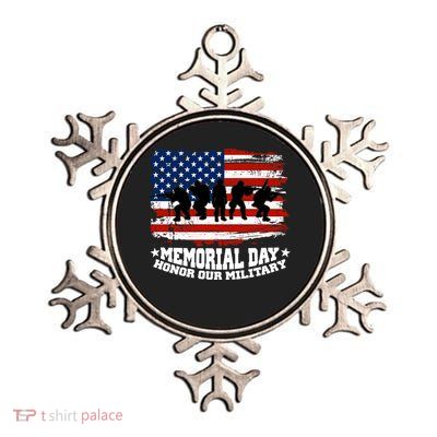 Honor Our Military  Memorial Day Metallic Star Ornament