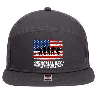 Honor Our Military  Memorial Day 7 Panel Mesh Trucker Snapback Hat