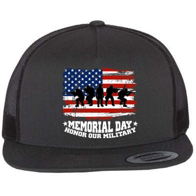 Honor Our Military  Memorial Day Flat Bill Trucker Hat