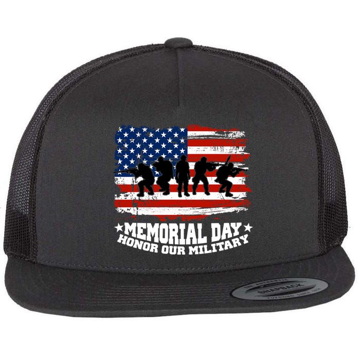 Honor Our Military  Memorial Day Flat Bill Trucker Hat