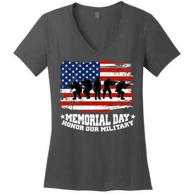 Honor Our Military  Memorial Day Women's V-Neck T-Shirt