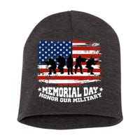 Honor Our Military  Memorial Day Short Acrylic Beanie