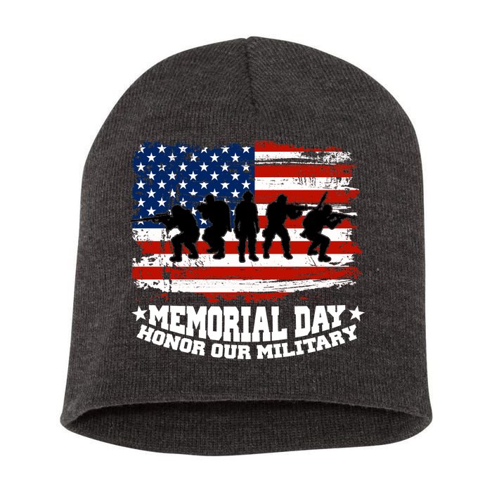 Honor Our Military  Memorial Day Short Acrylic Beanie