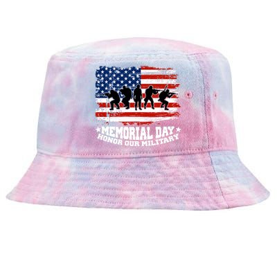 Honor Our Military  Memorial Day Tie-Dyed Bucket Hat