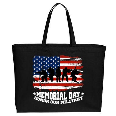 Honor Our Military  Memorial Day Cotton Canvas Jumbo Tote