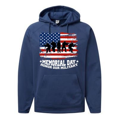 Honor Our Military  Memorial Day Performance Fleece Hoodie