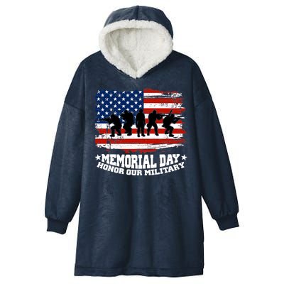 Honor Our Military  Memorial Day Hooded Wearable Blanket