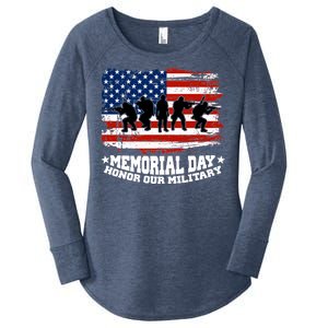 Honor Our Military  Memorial Day Women's Perfect Tri Tunic Long Sleeve Shirt