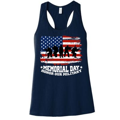 Honor Our Military  Memorial Day Women's Racerback Tank