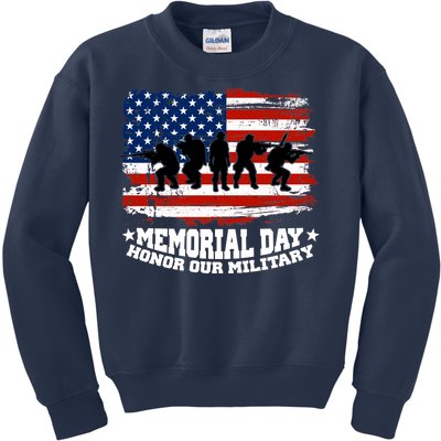 Honor Our Military  Memorial Day Kids Sweatshirt