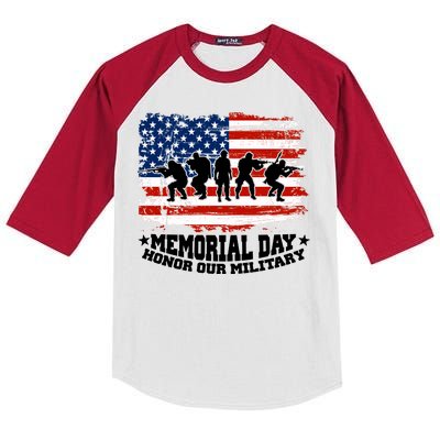 Honor Our Military  Memorial Day Kids Colorblock Raglan Jersey