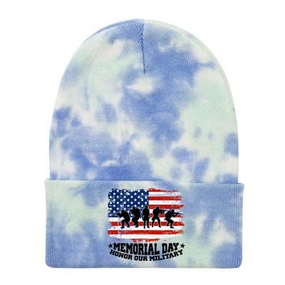 Honor Our Military  Memorial Day Tie Dye 12in Knit Beanie