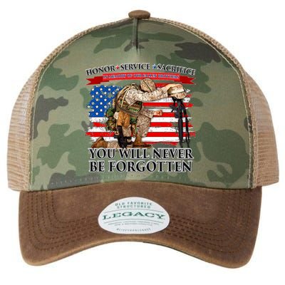 Honor Service Sacrifice You Will Never Be Forgotten Legacy Tie Dye Trucker Hat