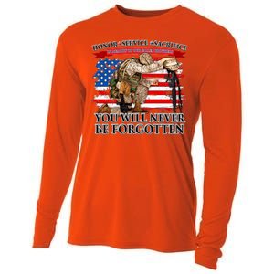 Honor Service Sacrifice You Will Never Be Forgotten Cooling Performance Long Sleeve Crew