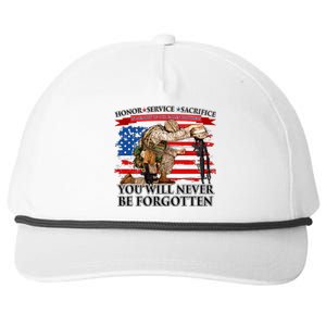 Honor Service Sacrifice You Will Never Be Forgotten Snapback Five-Panel Rope Hat