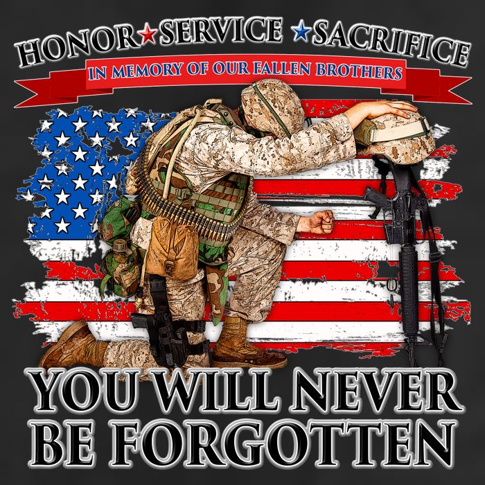 Honor Service Sacrifice You Will Never Be Forgotten Golf Towel