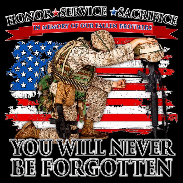 Honor Service Sacrifice You Will Never Be Forgotten Cropped Pullover Crew