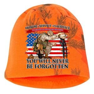 Honor Service Sacrifice You Will Never Be Forgotten Kati - Camo Knit Beanie