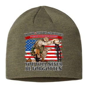 Honor Service Sacrifice You Will Never Be Forgotten Sustainable Beanie