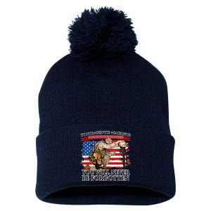 Honor Service Sacrifice You Will Never Be Forgotten Pom Pom 12in Knit Beanie