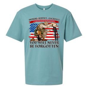 Honor Service Sacrifice You Will Never Be Forgotten Sueded Cloud Jersey T-Shirt