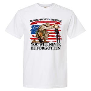 Honor Service Sacrifice You Will Never Be Forgotten Garment-Dyed Heavyweight T-Shirt