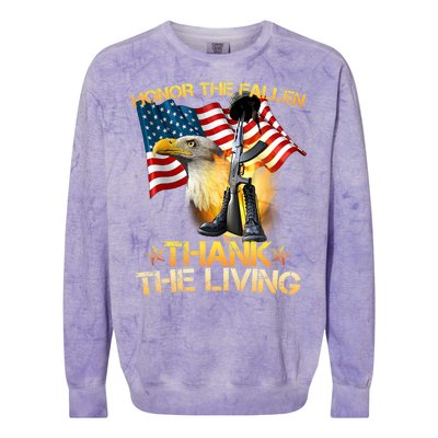 Honor The Fallen Thank The Living Colorblast Crewneck Sweatshirt