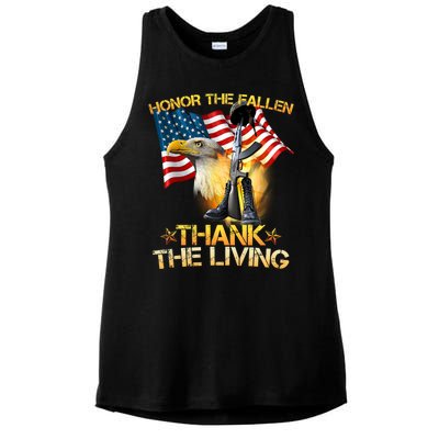 Honor The Fallen Thank The Living Ladies PosiCharge Tri-Blend Wicking Tank