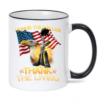 Honor The Fallen Thank The Living 11oz Black Color Changing Mug