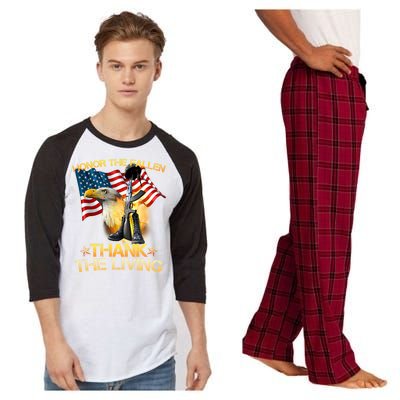 Honor The Fallen Thank The Living Raglan Sleeve Pajama Set