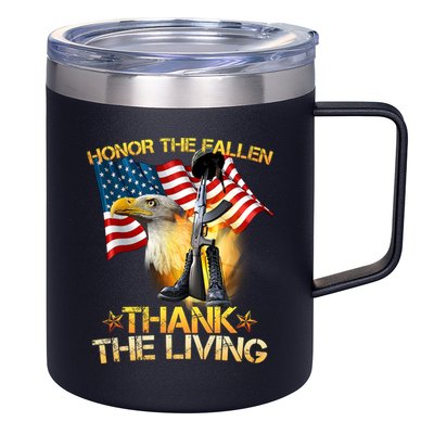Honor The Fallen Thank The Living 12oz Stainless Steel Coffee Mug