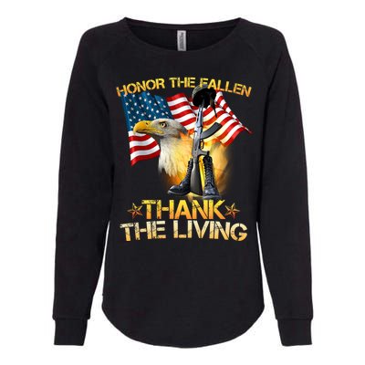 Honor The Fallen Thank The Living Womens California Wash Sweatshirt