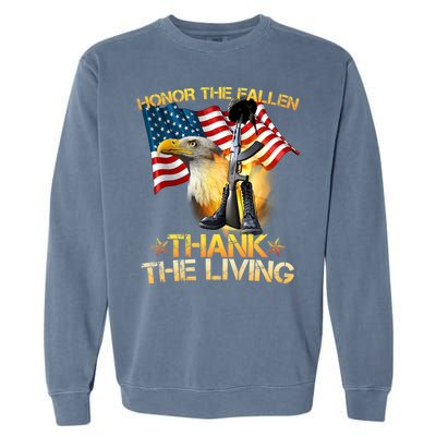 Honor The Fallen Thank The Living Garment-Dyed Sweatshirt